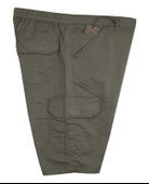 Erkek Büyük Beden 115 Kilo - 185 Kilo Arası İçin Uygun Kargo Cepli Gabardin Şort Dekons Haki - 4