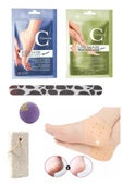 6lı Ayak Bacak Bakım Maske Töprü Peeling Nem Topu Silikon Çatlak Topuk Gömleği - 1
