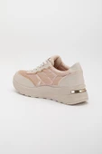 Paraşüt Malzeme Kalın Taban Bağlı Bej Kadın Spor Ayakkabı thumbnail 5