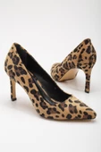 Leopar Desen Düz Model Kadın İnce Topuklu Stiletto - 1