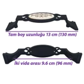 Palmiye Kulp Siyah 96 mm Kulp Mobilya Mutfak Dolabı Çekmece Dolap Kapak Kulpu Kulbu Metal Kulpları - 2