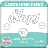 Sleepy Hasta Vücut Temizleme Islak Mendil Havlu 50 Yaprak XL 10 Lu Set thumbnail 1