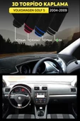 Volkswagen Golf 5 (2004-2009) 3d Torpido Koruma Kılıfı - Ön Göğüs Kaplama - Gri Şerit - 1