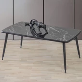 60x100 cm Lüx Ayaklı Orta Sehpa Siyah Mermer A11 - 2