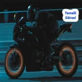 Yapışkanlı Neon Bisiklet Motosiklet Araba Jant Bandı 7 mm X 7 metre Beyaz Reflektif Parlayan Bant thumbnail 7