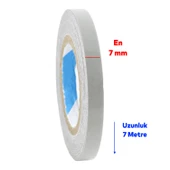 Yapışkanlı Neon Bisiklet Motosiklet Araba Jant Bandı 7 mm X 7 metre Beyaz Reflektif Parlayan Bant thumbnail 2