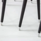 3'Lü Beyaz Dikdörtgen Ahşap Zigon Sehpa Siyah Lüx Ayaklı E13 - 5