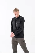 Combat Tactical Outdoor Baskılı Uzun Kol Sıfır Yaka Tişört Bisiklet Yaka Günlük Basic Sweatshirt - 907 - 3