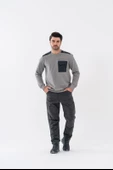Combat Tactical Outdoor Baskılı Uzun Kol Sıfır Yaka Tişört Bisiklet Yaka Günlük Basic Sweatshirt - 907 - 12