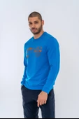 Combat Tactical Outdoor Tactik Baskılı Uzun Kol Sıfır Yaka Tişört Bisiklet Yaka Günlük Basic Sweatshirt - 902 S.Mavi - 10