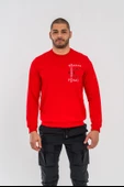 Combat Tactical Outdoor Tactik Baskılı Uzun Kol Sıfır Yaka Tişört Bisiklet Yaka Günlük Basic Sweatshirt - 902 -  Kırmızı - 10