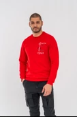 Combat Tactical Outdoor Tactik Baskılı Uzun Kol Sıfır Yaka Tişört Bisiklet Yaka Günlük Basic Sweatshirt - 902 -  Kırmızı - 5