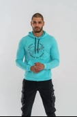 Combat Tactical Kapüşonlu Kanguru Cepli Uzun Kol Kapşonlu Sweatshirt - 904 Su Yeşili - 2