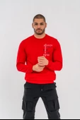Combat Tactical Outdoor Tactik Baskılı Uzun Kol Sıfır Yaka Tişört Bisiklet Yaka Günlük Basic Sweatshirt - 902 -  Kırmızı - 9