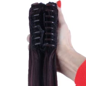 Tokalı Düz At Kuyruğu - Koyu Kızıl T640-4T118-PM-14X - 4