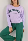 Baskılı Crop Sweat Lila - 0135.159. - 2