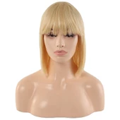 Platin Gerçek Perçemli Peruk 613-10INCH-PM-14X thumbnail 1