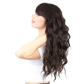 Perçemli Uzun Su Dalgası Fiber Sentetik Peruk- Koyu Kahve H7620-2-33-PM-14X thumbnail 3