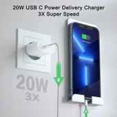 Uyumlu 20 W Hızlı Şarj Seti iPhone 6 7 8 X 11 12 13 14 Tüm Serileri ile Uyumlu Adaptör Seti - 6