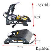 Ayak Tipi Hava Pompası Göstergeli Kilitli Çiftli Hava Depolu Teker Araç Bisiklet Top Pompası - 4
