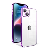 iPhone 14 Plus Uyumlu  Uyumlu KılıfKamera Korumalı Renkli Çerçeveli Garaj Kapak - 1