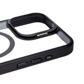 iPhone 15 Pro  Uyumlu KılıfMagsafe Wireless Şarj Özellikli Standlı Magsafe Klon Lensli Kapak - 2
