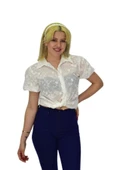 Kadın Brodeli Kısa Kol Bluz BGL-ST0371 - 3