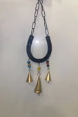 Deprem Zili Çanı Rüzgar Çanı Zili Feng Shui Şans Para Nazar a Karşı Koruma At Nalı Metal Çanlı Bakır Büyük Boy Gold thumbnail 3