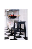IKEA Bekvam Basamaklı Mutfak Taburesi Siyah 43x50 cm Masif Ahşap - 3