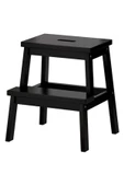 IKEA Bekvam Basamaklı Mutfak Taburesi Siyah 43x50 cm Masif Ahşap - 1