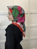 Quare Kristal Eşarp, Desenli Kristal Rayon Eşarp  01065  NAR ÇİÇEĞİ thumbnail 3