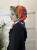 Quare Kristal Eşarp, Desenli Kristal Rayon Eşarp  01065  LACİVERT - 3