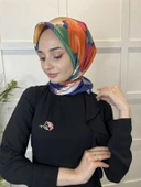 Quare Kristal Eşarp, Desenli Kristal Rayon Eşarp  01065  LACİVERT - 2