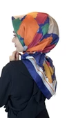 Quare Kristal Eşarp, Desenli Kristal Rayon Eşarp  01065  LACİVERT - 1