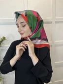 Quare Kristal Eşarp, Desenli Kristal Rayon Eşarp  01065  NAR ÇİÇEĞİ thumbnail 2