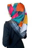 Quare Kristal Eşarp, Desenli Kristal Rayon Eşarp  01065  SİYAH GRİ - 1
