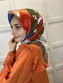 Quare Kristal Eşarp, Desenli Kristal Rayon Eşarp  01065  BEJ thumbnail 3