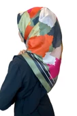 Quare Kristal Eşarp, Desenli Kristal Rayon Eşarp  01065  HAKİ - 1