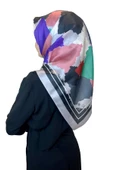 Quare Kristal Eşarp, Desenli Kristal Rayon Eşarp  01065  GRİ - 1