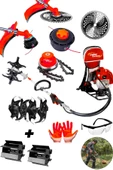 Lieber German 2.4 Hp Sırt Tipi Benzinli  Ot Çim Biçme Tırpan Makinesi Toprak Eşeleme +  Akrobat Çapa - 1