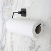 BUFFER® Kendiliğinden Yapışkanlı Siyah Paslanmaz Metal Rulo Havluluk Aparat - 1