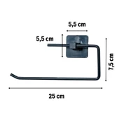 BUFFER® Kendiliğinden Yapışkanlı Siyah Paslanmaz Metal Rulo Havluluk Aparat - 4