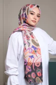 Afvente Çiçek Desen Krem Pamuk Şal - 2