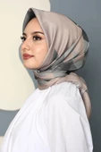 Afvente Üçgen Desen Gri Pamuk Eşarp - 2