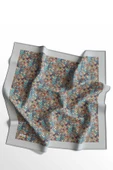 Afvente Geometrik Desen Mavi Pamuk Eşarp thumbnail 4