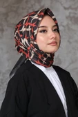 Afvente Halkalar Desen Kırmızı Pamuk Eşarp - 2