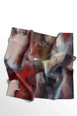Afvente Abstrakt Desen Kırmızı Pamuk Eşarp thumbnail 4