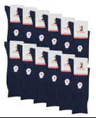 12 Adet Büyük Beden Diyabetik Çorap Lacivert - 1