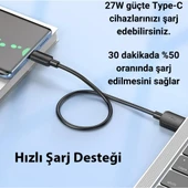 Coofbe Super Şarj 0.25cm 27W Type-C Şarj Kablosu Kısa Powerbank Kablosu Ultra Hızlı Şarj Kablosu - 2