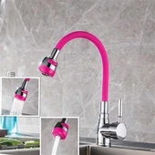 Musluk Borusu Oynar Başlıklı Tasarruflu Kubar Başlıklı Pembe Musluk Borusu - 7